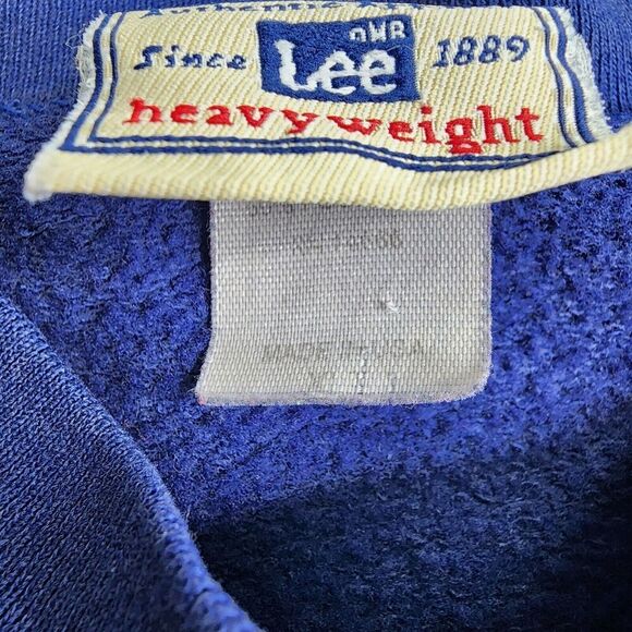 Vintage Lee Heavyweight Sweatshirt Navy Blue Blank Crewneck Size XL - Picture 5 of 7